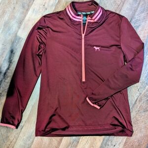 Maroon Long Sleeve Pullover with Pink Accents